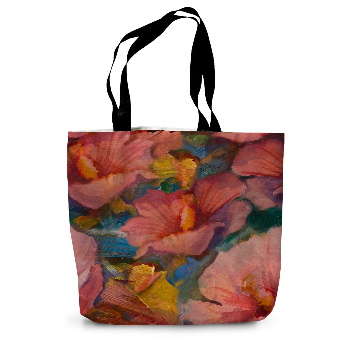 Happy Hibiscus Canvas Tote Bag