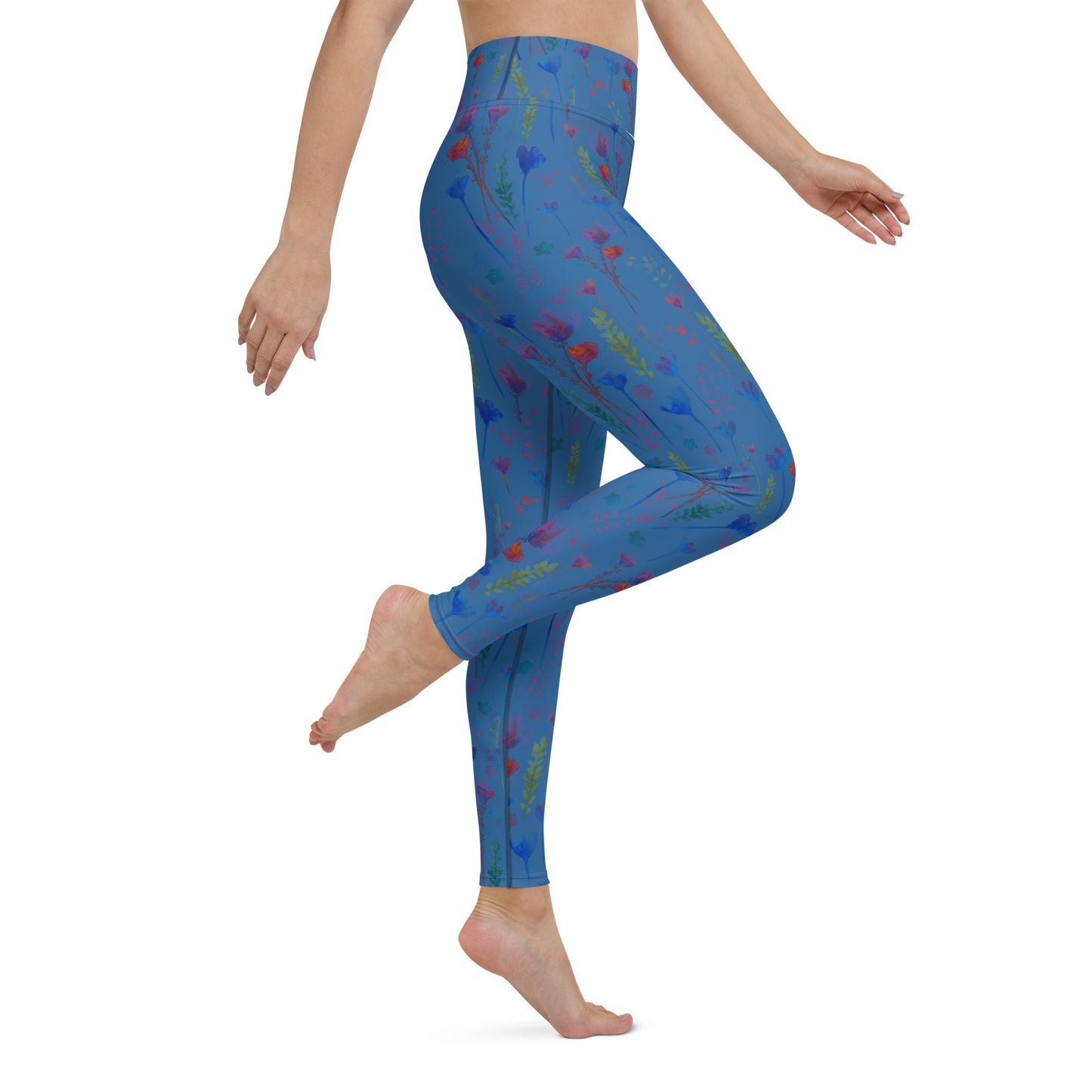 Leggings. Watercolour Floral-Yoga Leggings