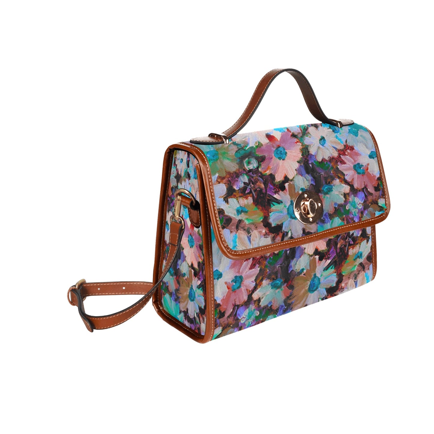 Waterproof Canvas Bag-Brown -Minnie’s Daisies