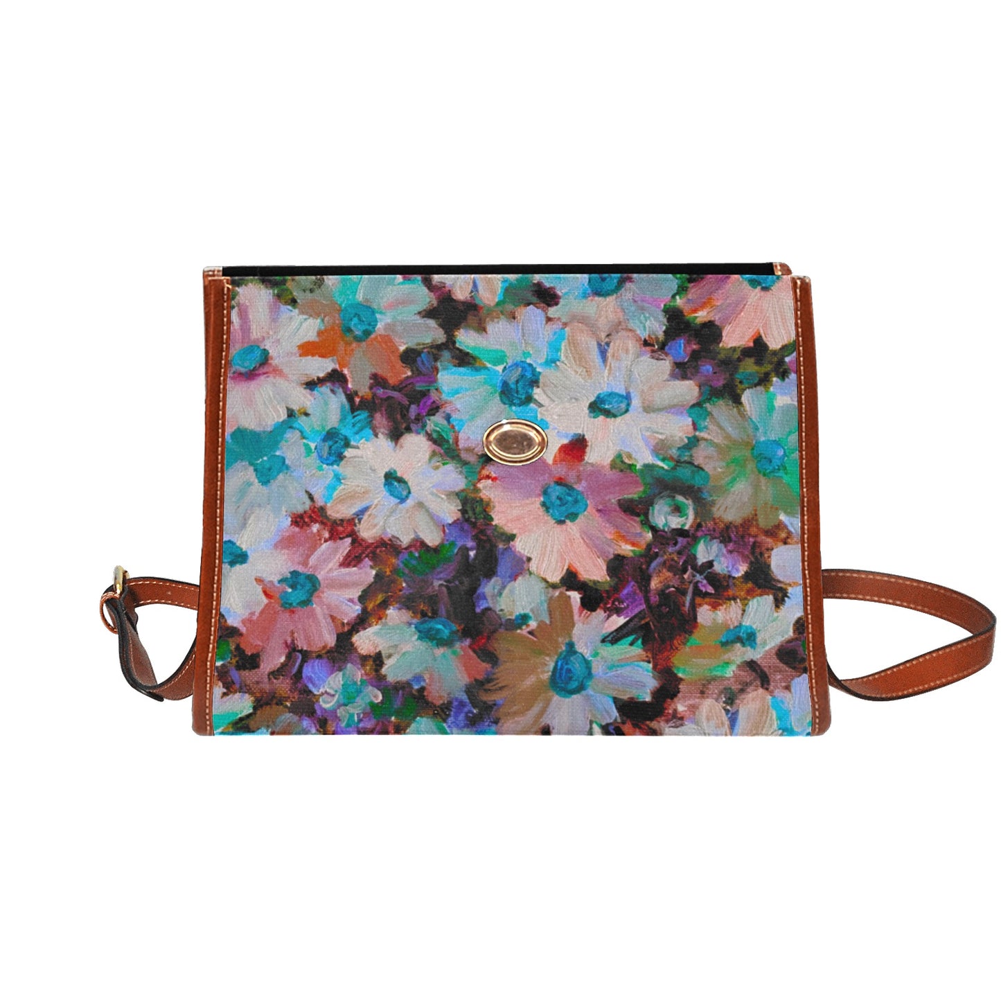 Waterproof Canvas Bag-Brown -Minnie’s Daisies