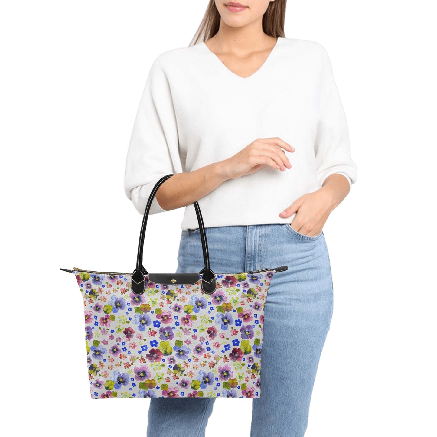 Women practical Handbag- Pansies