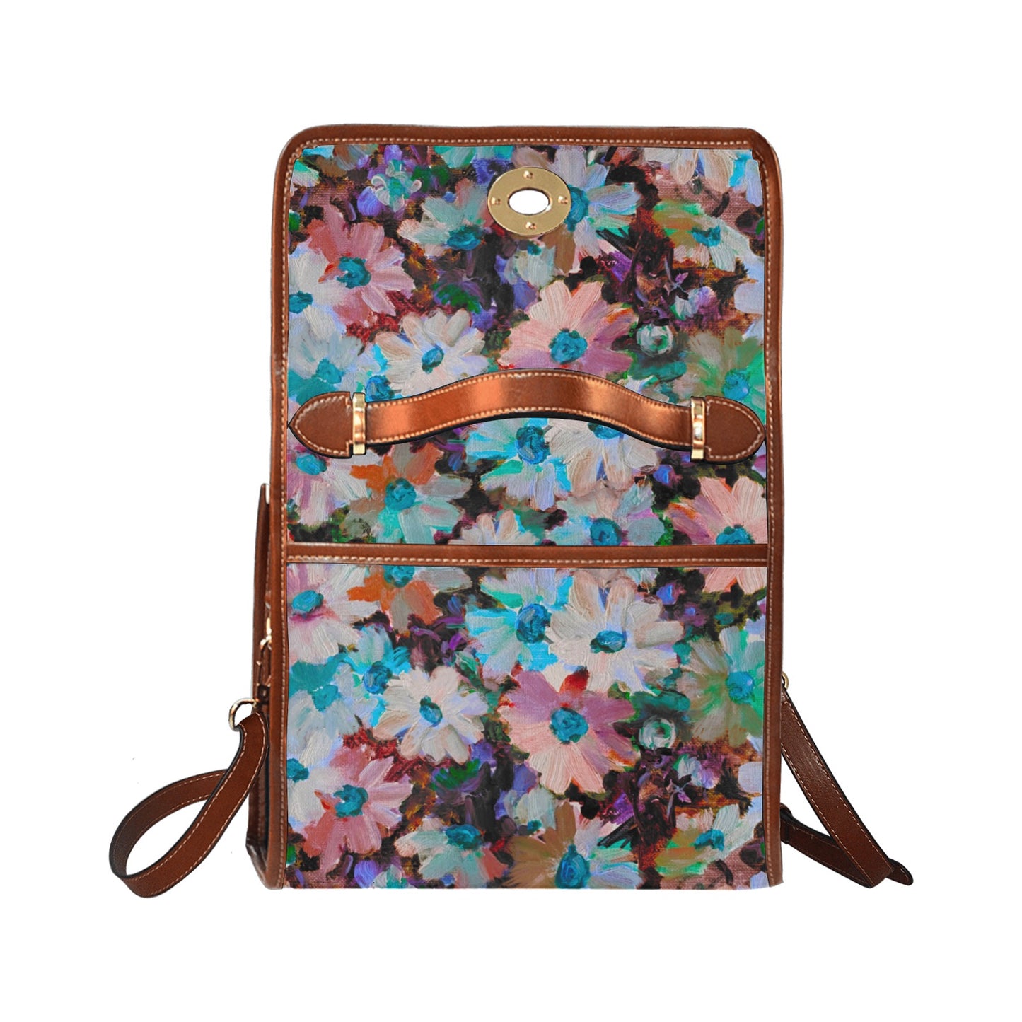 Waterproof Canvas Bag-Brown -Minnie’s Daisies
