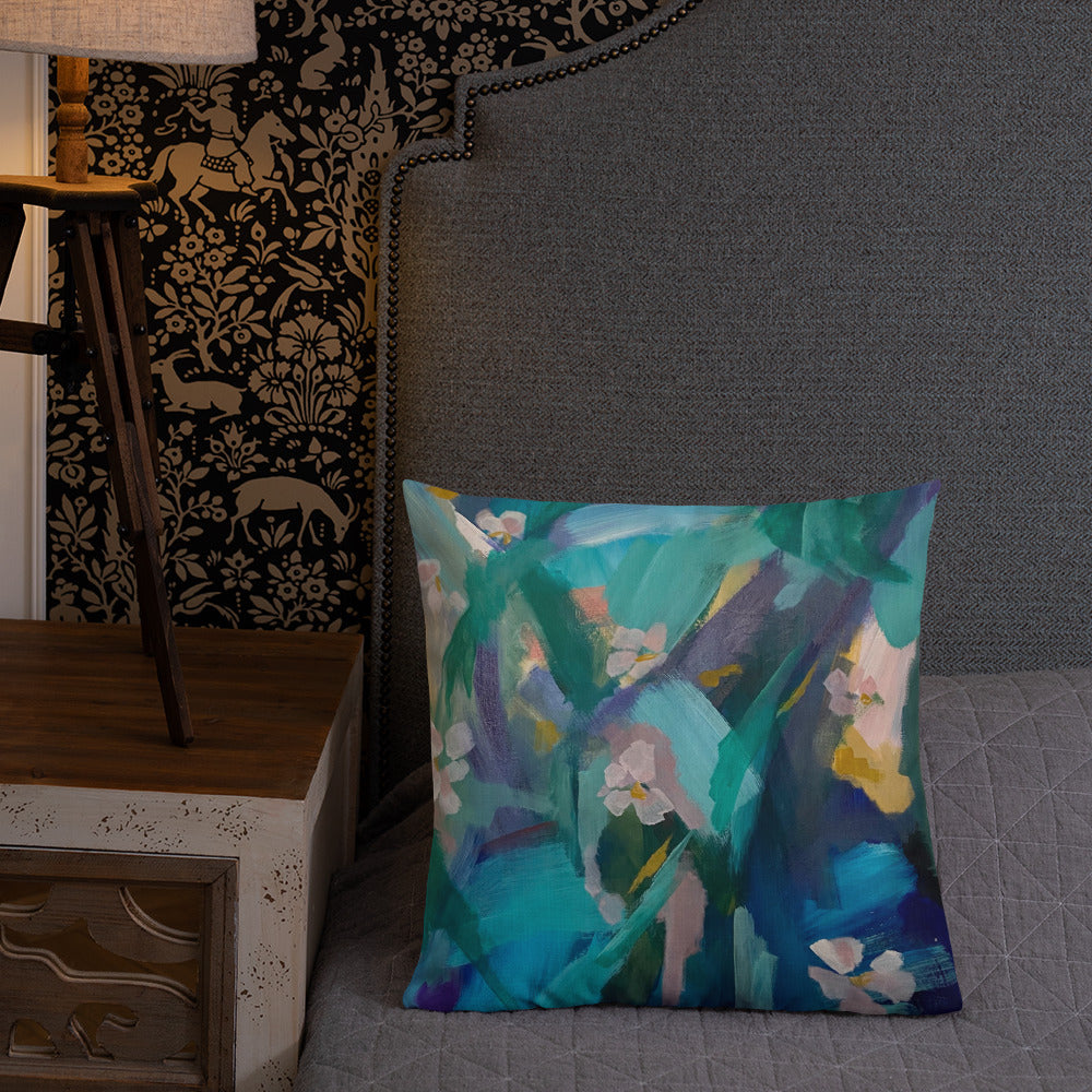 Premium Pillow. Abstract Floral I