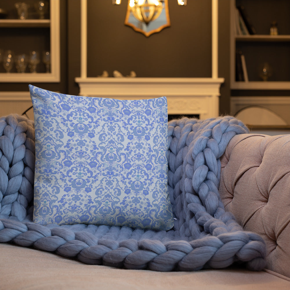 Premium Pillow. Blue Baroque