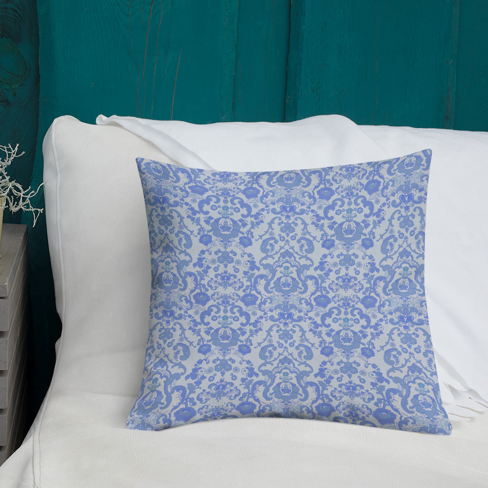 Premium Pillow. Blue Baroque