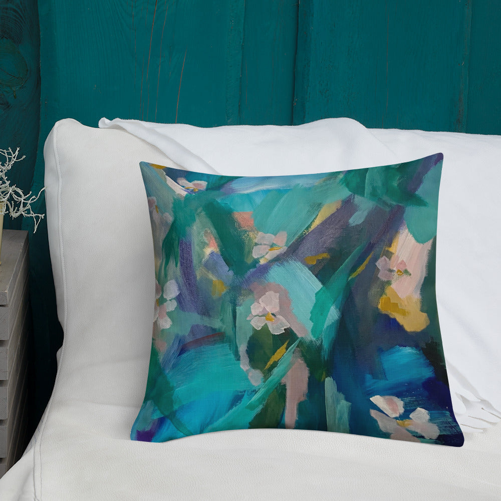 Premium Pillow. Abstract Floral I