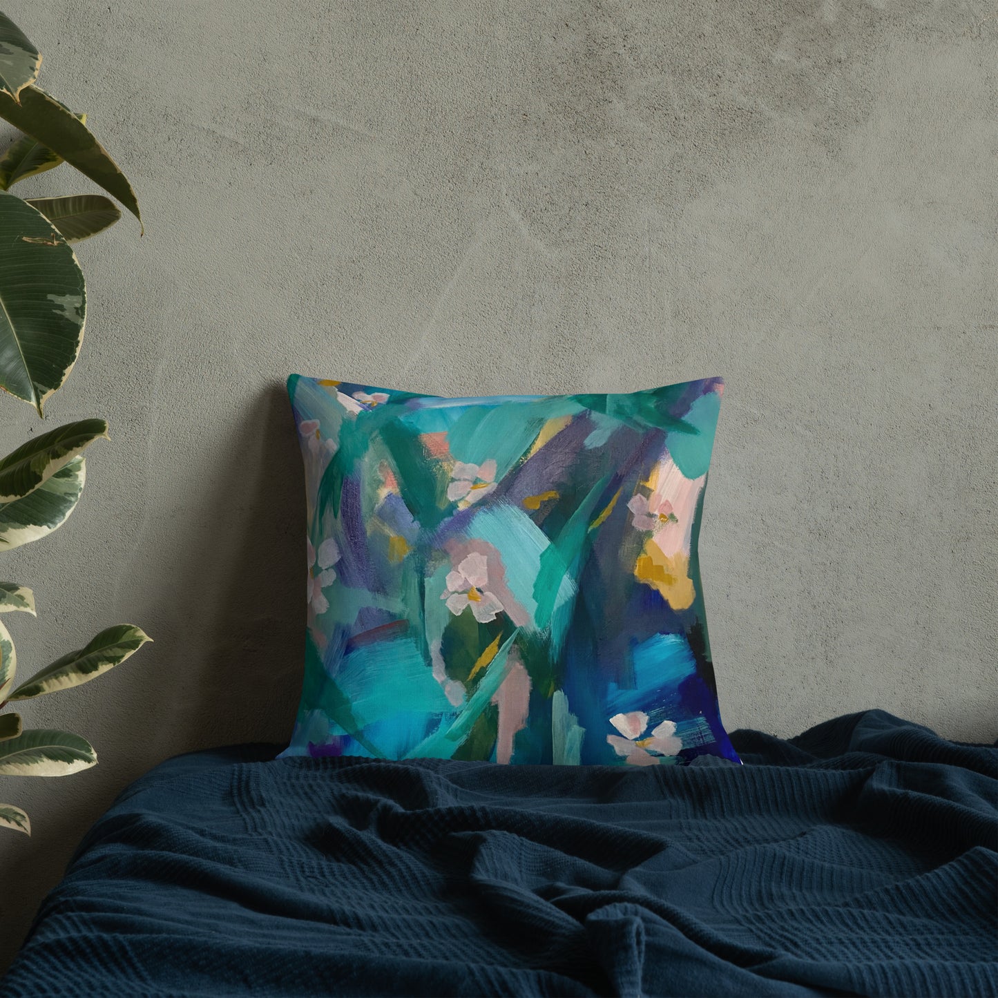 Premium Pillow. Abstract Floral I