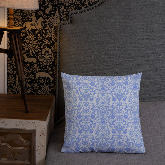 Premium Pillow. Blue Baroque