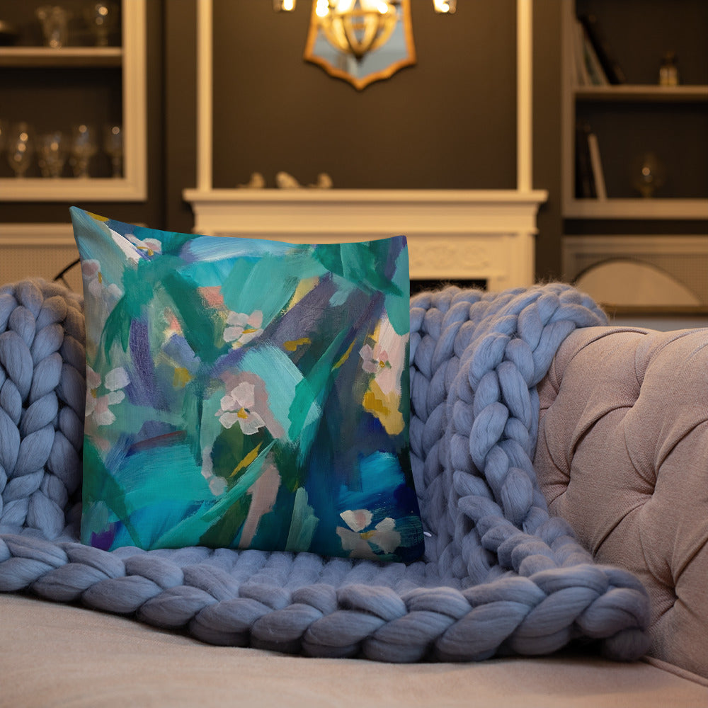 Premium Pillow. Abstract Floral I