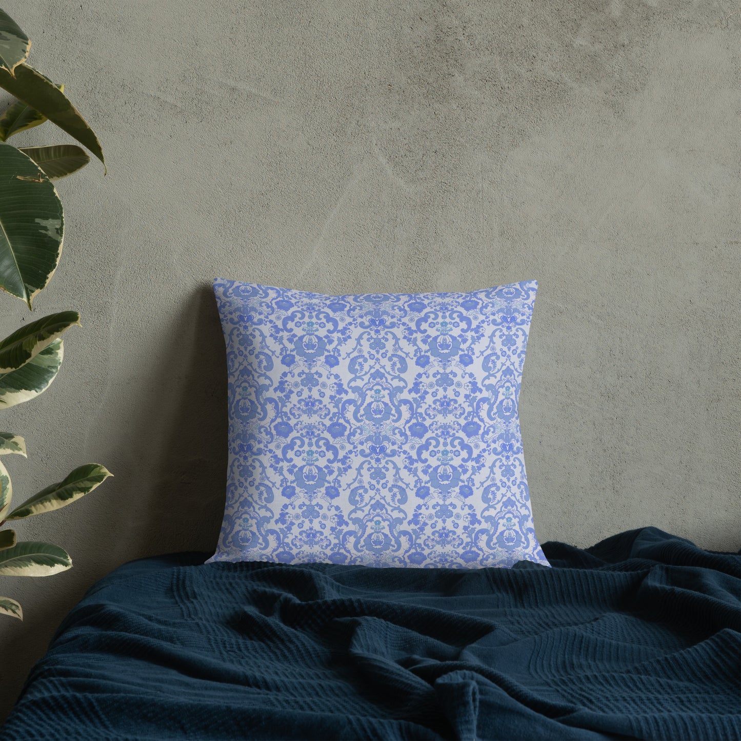 Premium Pillow. Blue Baroque