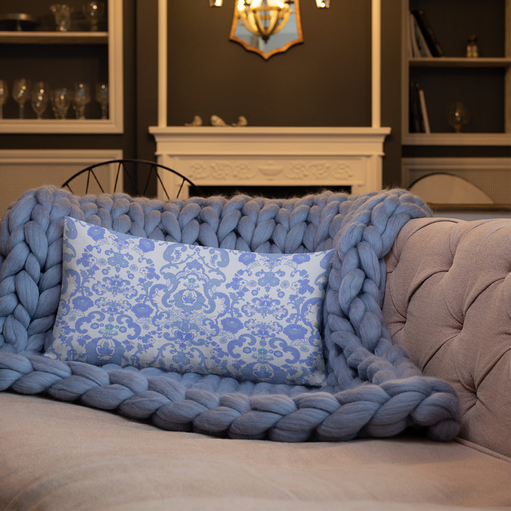 Premium Pillow. Blue Baroque