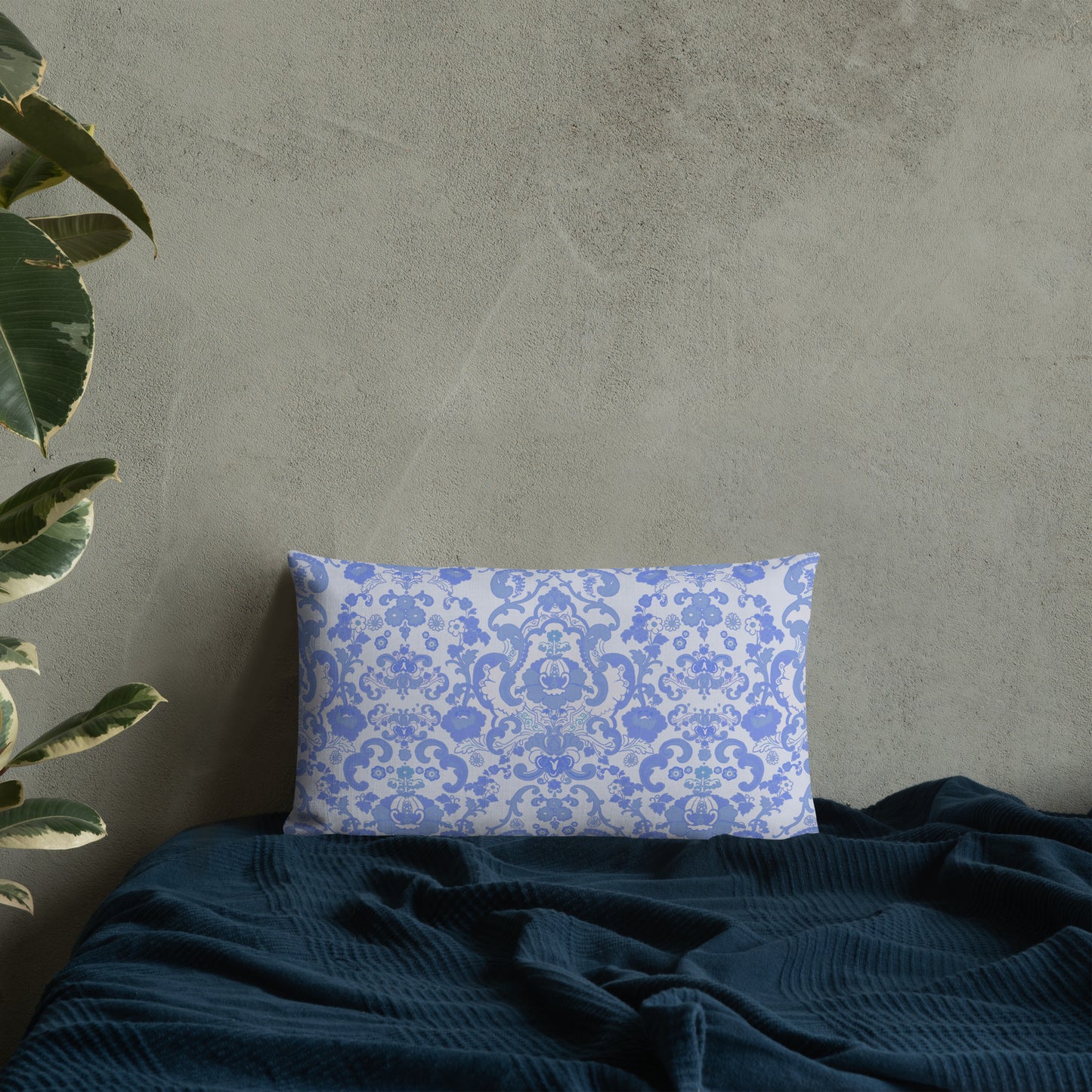 Premium Pillow. Blue Baroque