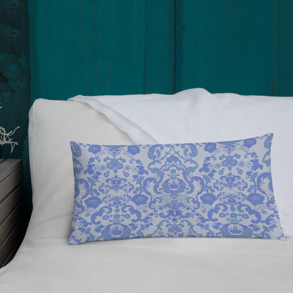 Premium Pillow. Blue Baroque