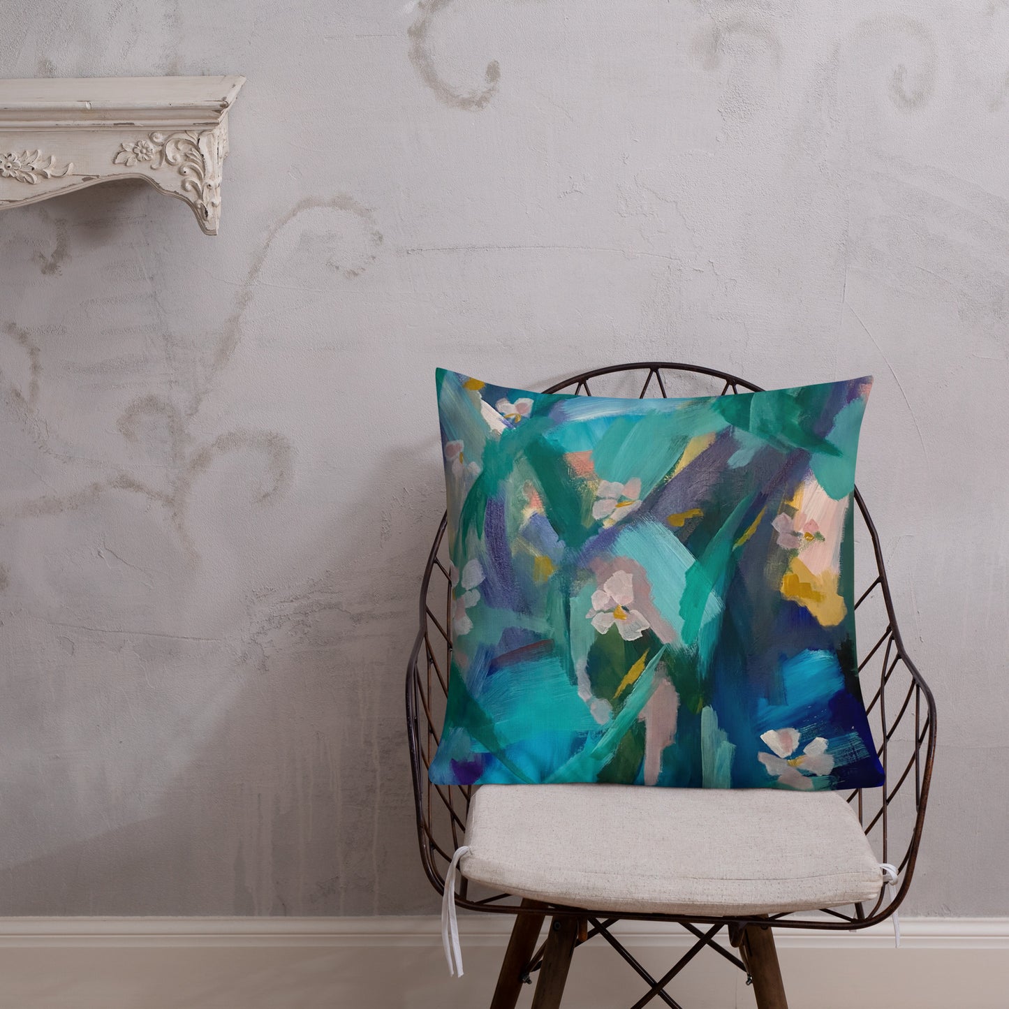 Premium Pillow. Abstract Floral I