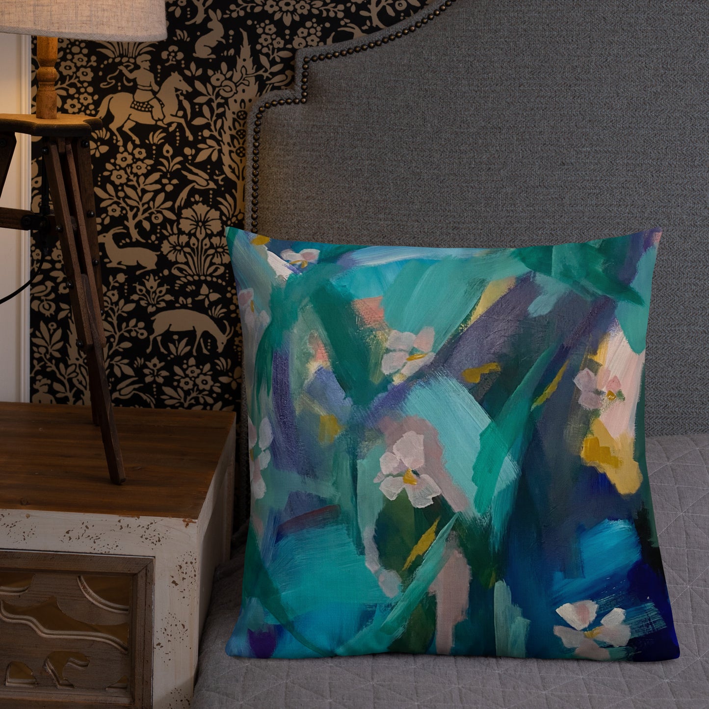 Premium Pillow. Abstract Floral I