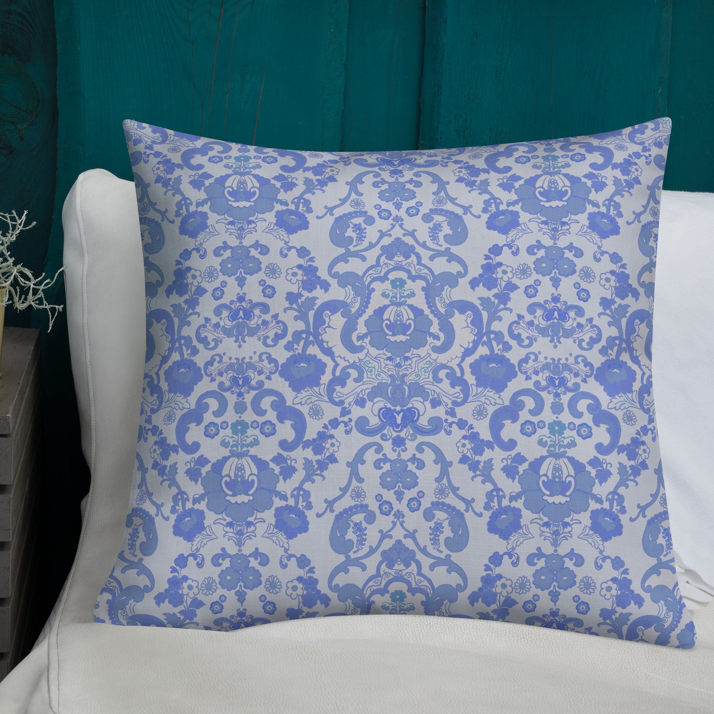 Premium Pillow. Blue Baroque