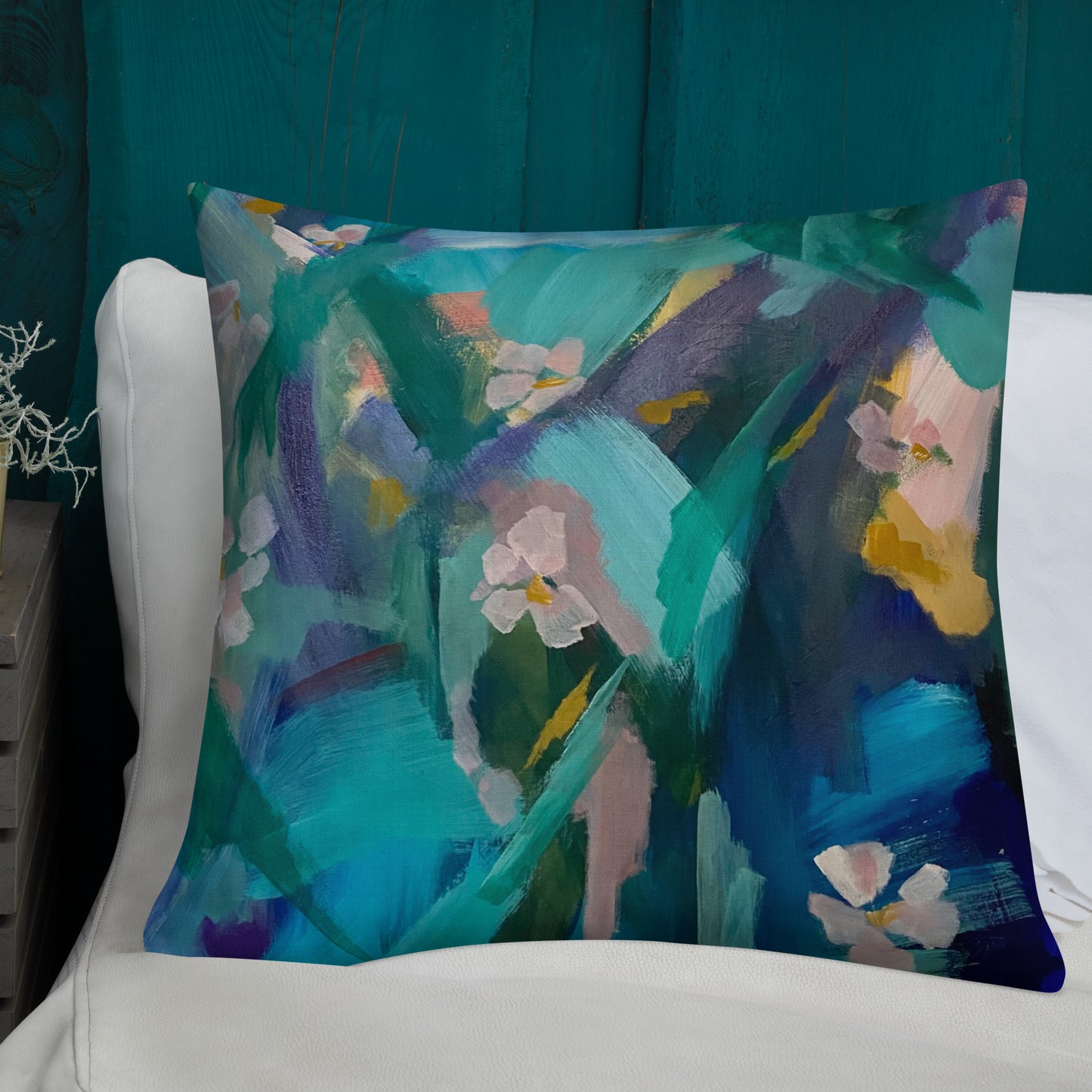 Premium Pillow. Abstract Floral I