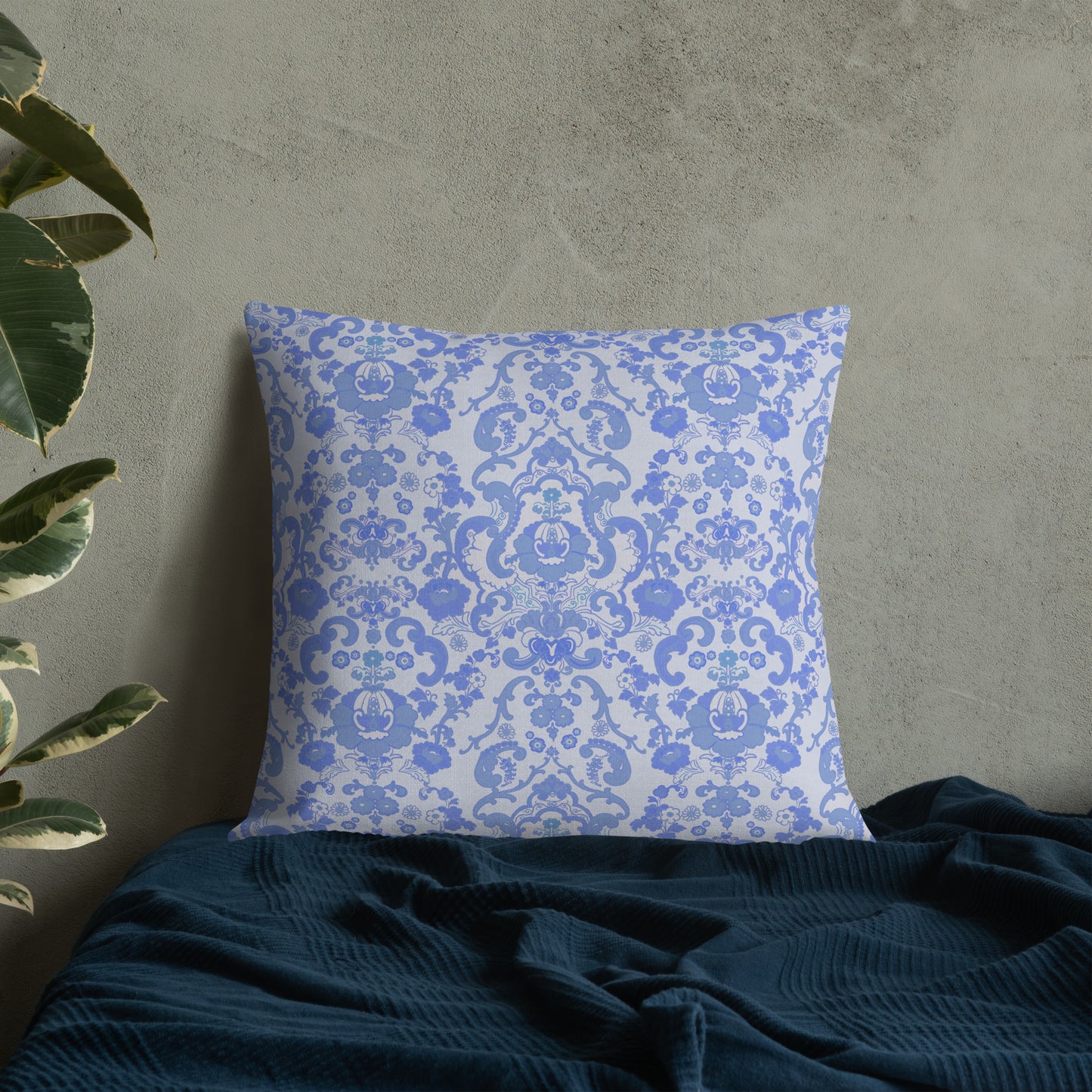 Premium Pillow. Blue Baroque