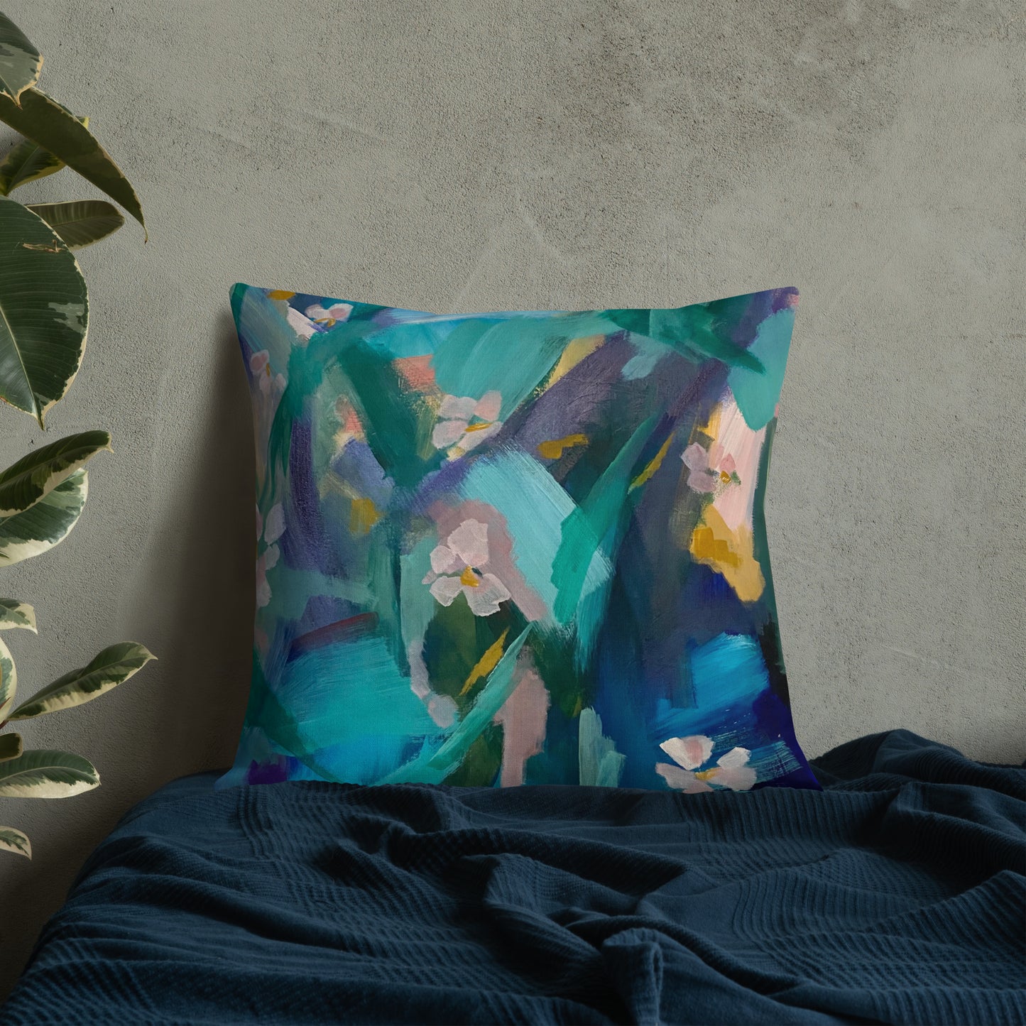 Premium Pillow. Abstract Floral I