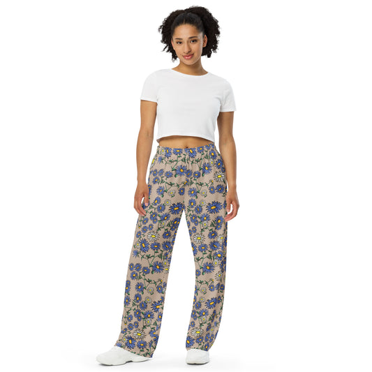 Wide- leg relaxed fit trousers. Little Daisies