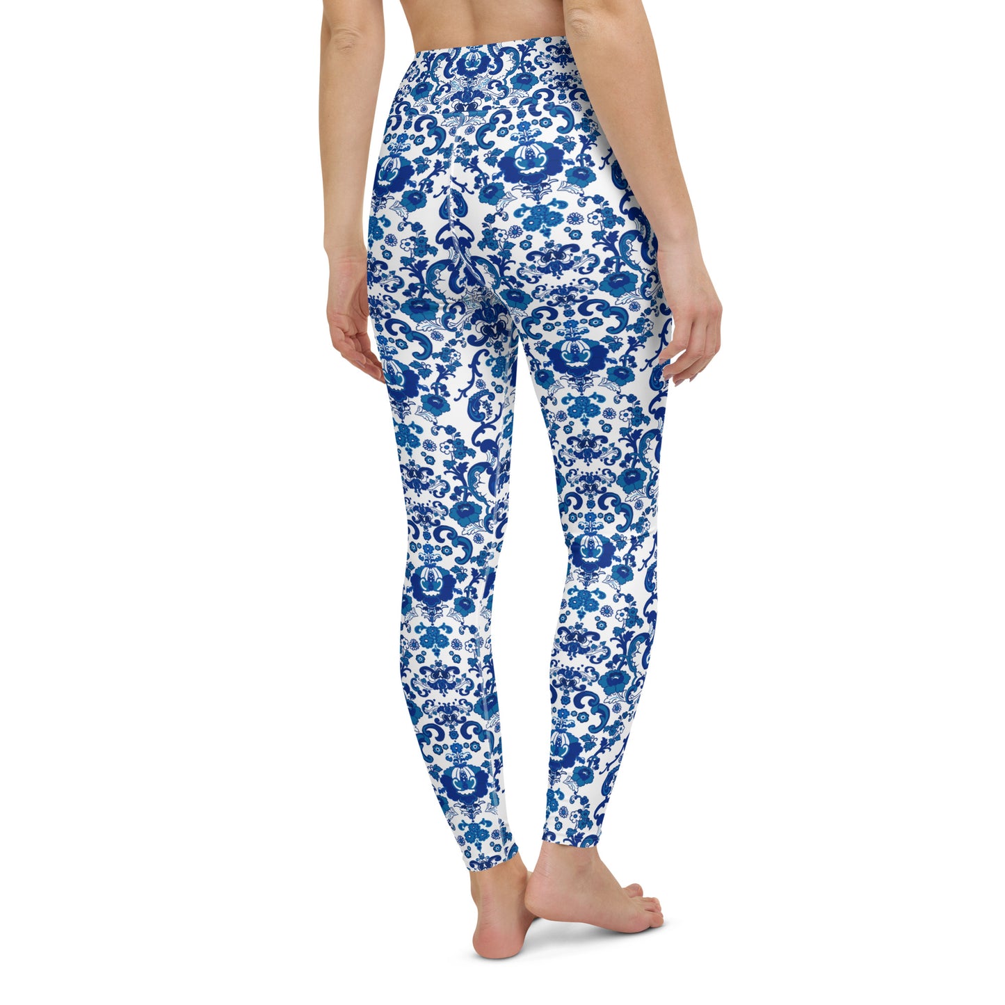 Leggings. Baroque Blue-Yoga Leggings