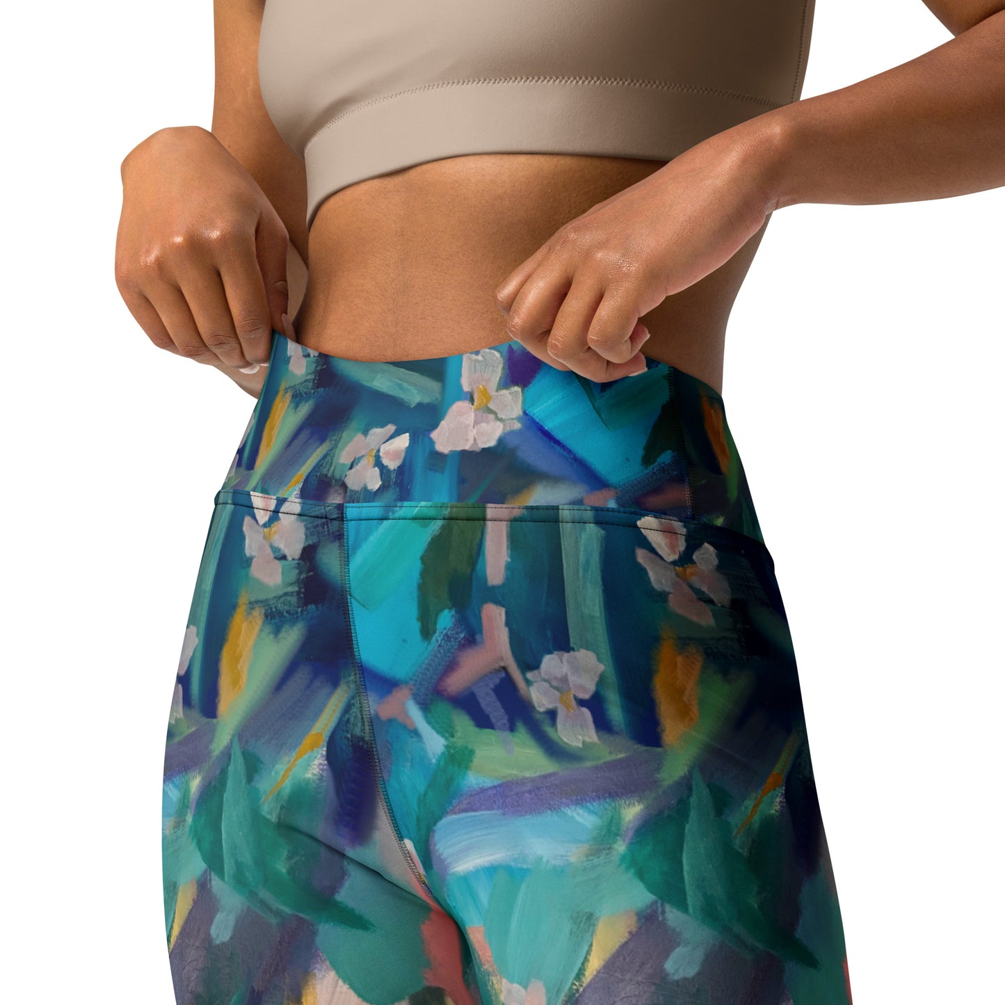 Leggings. Abstract Floral Yoga Leggings