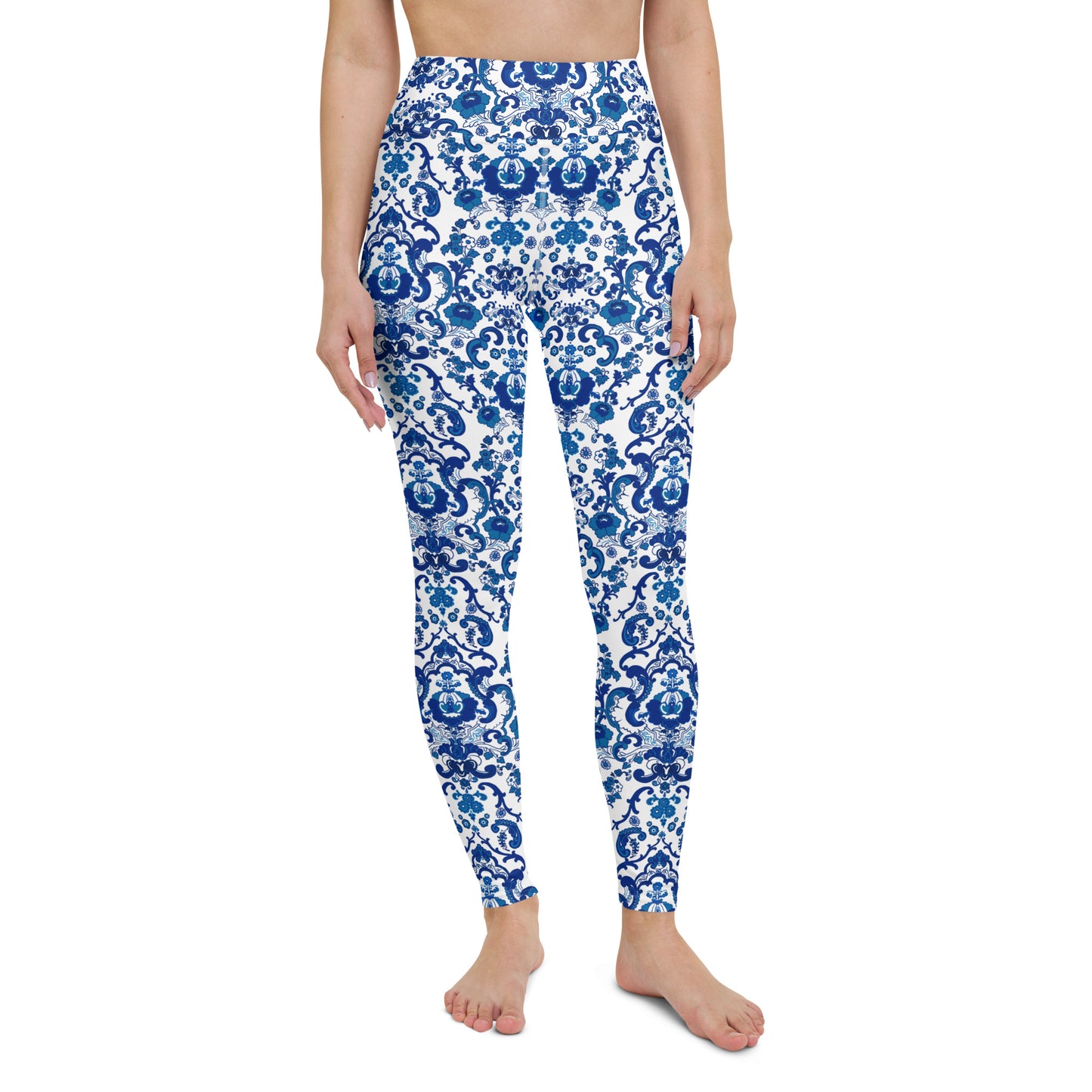 Leggings. Baroque Blue-Yoga Leggings