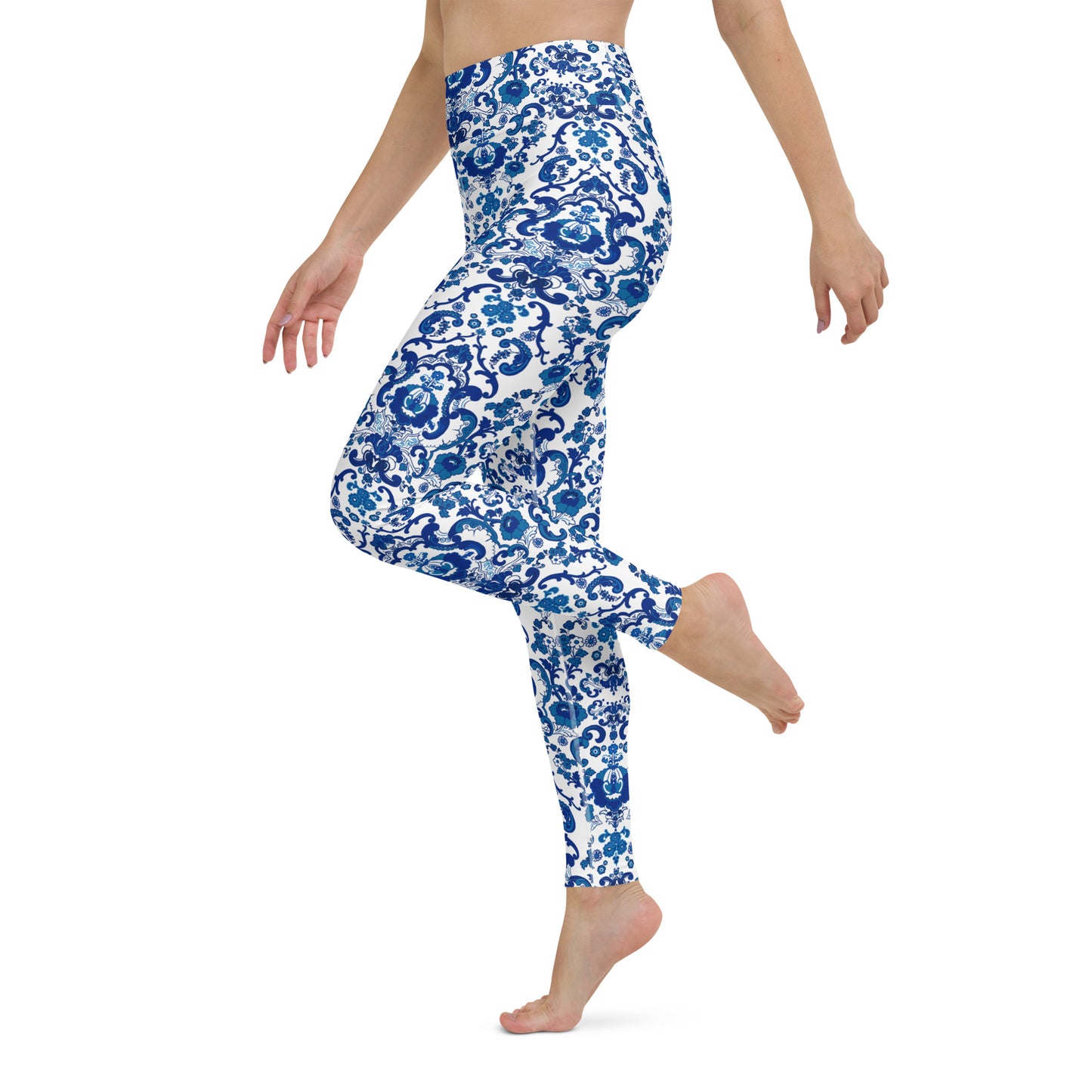 Leggings. Baroque Blue-Yoga Leggings