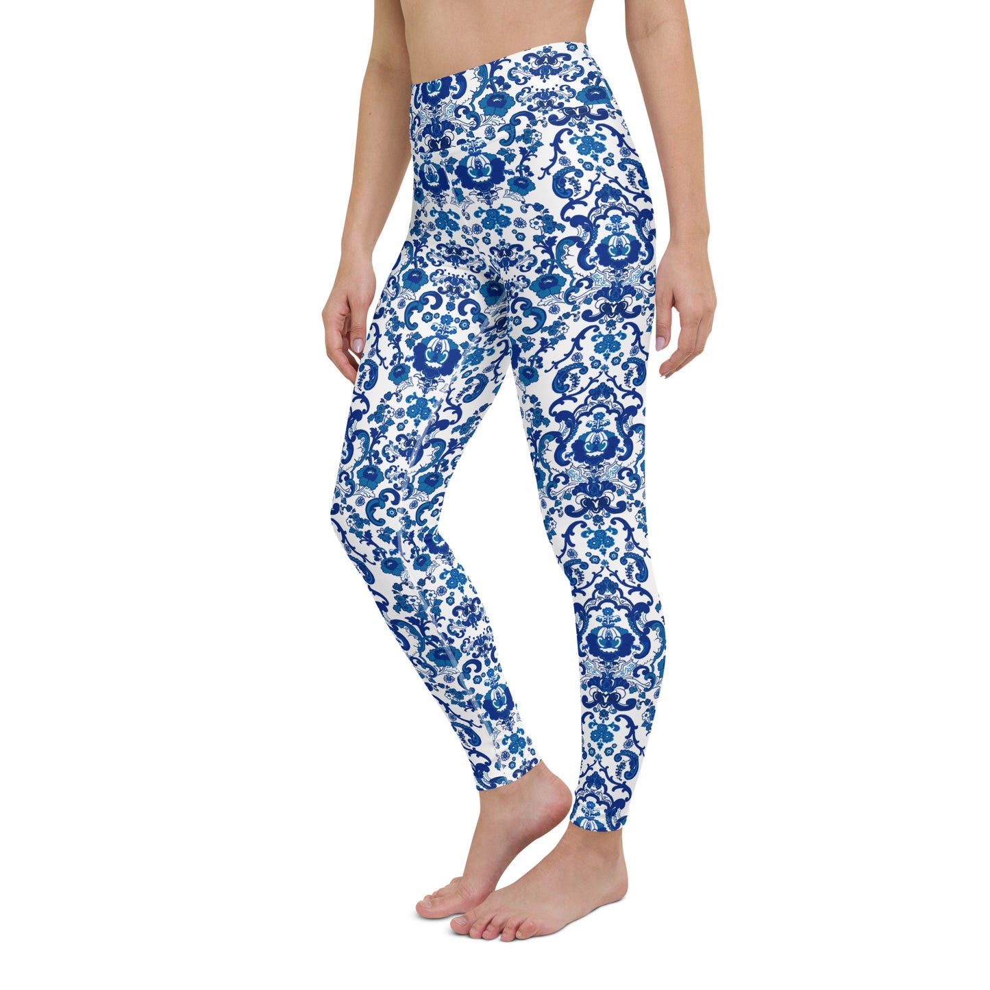 Leggings. Baroque Blue-Yoga Leggings