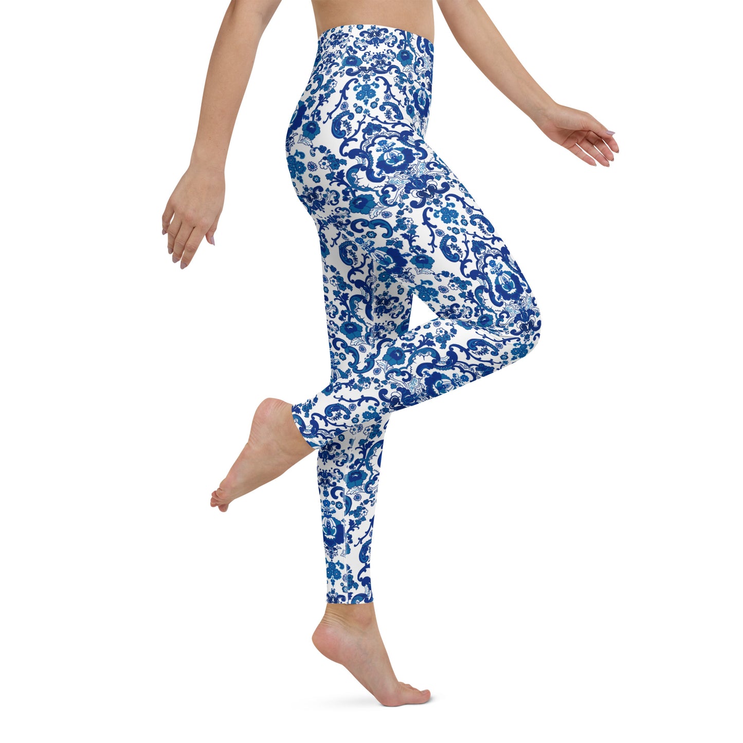 Leggings. Baroque Blue-Yoga Leggings