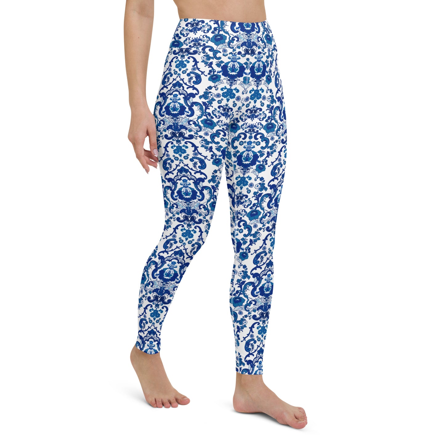 Leggings. Baroque Blue-Yoga Leggings