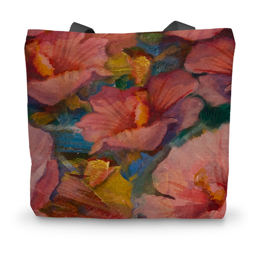 Happy Hibiscus Canvas Tote Bag